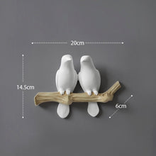 Load image into Gallery viewer, Resin birds figurine wall hooks decorative home decoration accessories key bag handbag coat rack holder wall hanger for clothes
