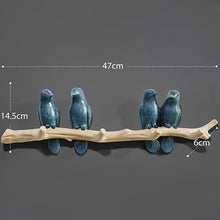 Load image into Gallery viewer, Resin birds figurine wall hooks decorative home decoration accessories key bag handbag coat rack holder wall hanger for clothes