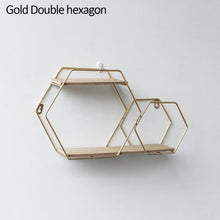 Load image into Gallery viewer, Nordic Iron Hexagonal Grid Wall Shelf Decorative Storage Rack Holder Hanging Wall Shelves Decorative Display Crafts Shelves